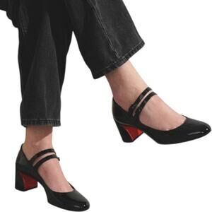Christian Louboutin Miss Jane Patent Calf Leather Pumps Black Size 39.5